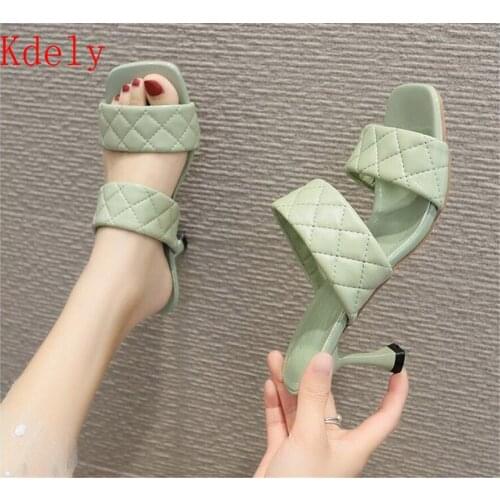 2020 Summer Solid High Heels Sandals Lady Pumps Classics Slip-On Shoes Sexy Women Party Shoes Wedding Slingbacks Womens Shoes