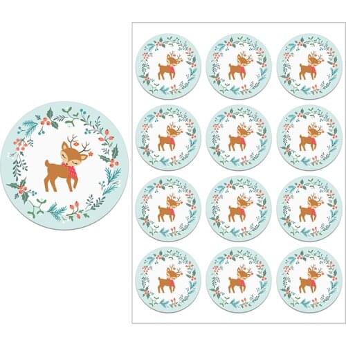 24/70pcs Merry Christmas Decor Stickers Santa Deer Packaging Multiple Seals Sticker Labels for New Year Party Xmas Decor Gifts