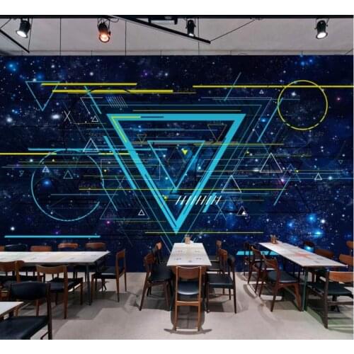 Custom 3D Wallpaper Modern Science Fiction Creative Starry Sky Universe Line Bar KTV Background Wall Mural Wallpaper