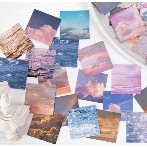 45pcs Kawaii Refrigerator Magnet Wall Stickers Tape Basic Color Paper Tape Adhesive Tape DIY Decorative Label Stationery Tapes