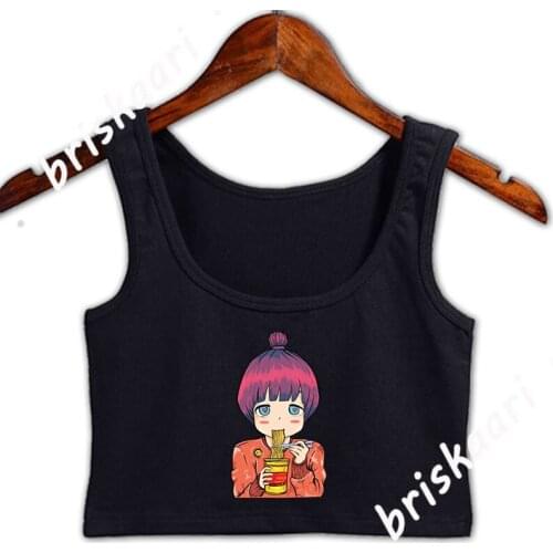 Anime Manga Cosplay Ramen Japan Sushi Gift Crop Top Pictures Crop Top Interesting For Girl Customized Crew Neck Letter Vest