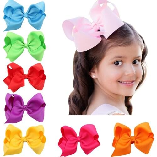 MengNa 5"Large Ribbon Hairbows,Large hair bows Girls' Hair Accessories With Clip,Boutique Hair Bows 36cs/lot