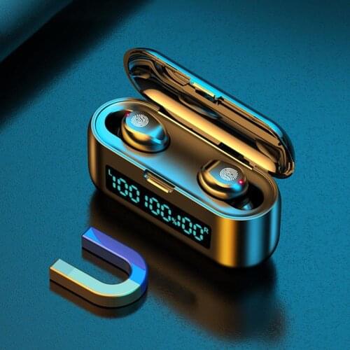 F9-38 TWS Wireless Earphone Bluetooth 5.0 Headphones with Mic HiFi Stereo Earbuds Sport Gaming Headset With 2000mAh Power Bank