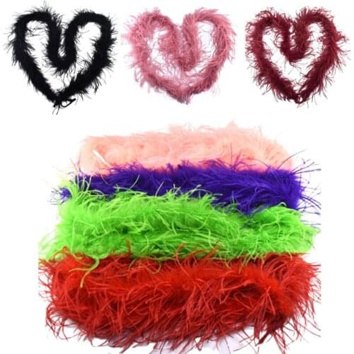 21 Color 2 Meters Boa Plume Soft Fluffy Ostrich Feathers Boa DIY Feather for Costume Accessories Dancer Party Wedding Plumas