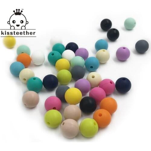 0.47"(12mm)Mixed Color Natural Round Silicone Beads Food Grade Silicone Beads Baby Teether Toys DIY Baby Necklace/ Bracelet