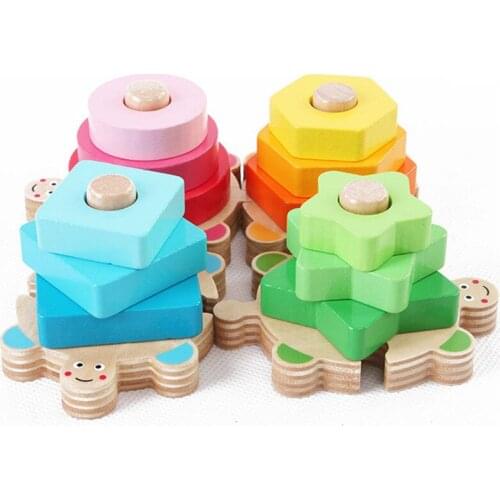 Wooden Geometric Sorting Board Blocks Toy Kids Educational Building Blocks Child Toys Gift