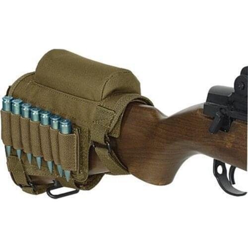 Canvas Tactical Rifle Cases Cheek Rest Riser Ammo Cartridges Hunting Carrier Pouch Round Cartridge Bag Shell Buttstock Ammo