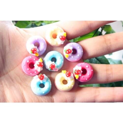 30pcs/lot flat back resin cabochons accessories DIY resin foods icecream mix colors 18mm