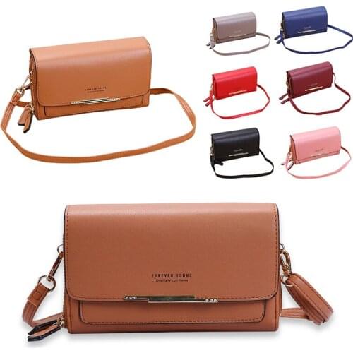 Leather Crossbody Bags For WomenTravel Handbag Simple Shoulder Messenger Bag Ladies Cross Body Bag 3 Pockets RFID Tote Satchel