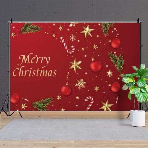 Red Theme Merry Christmas Background for Portrait Photography Party Decors Backdrops Photocall Studio Accessories