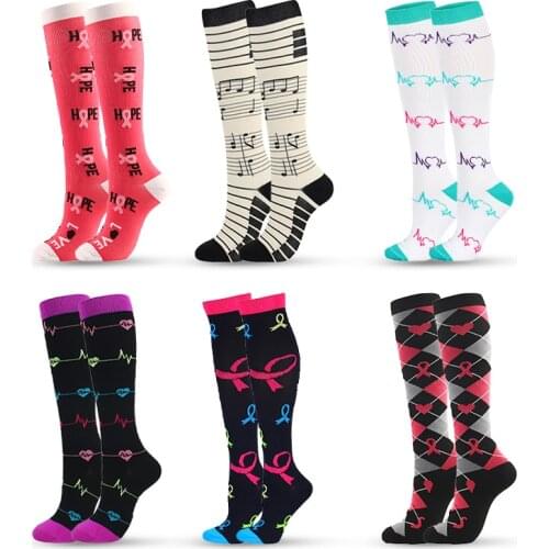Mens And Womens Compression Socks Long Compression Stockings Halloween Cat And Dog Pattern Golf Outdoor Cycling Sports Socks
