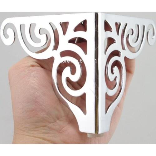 Set Metal Furniture Cabinet Legs Bed Tea Table Chair Sofa Leg Feet 4pcs 3.7"