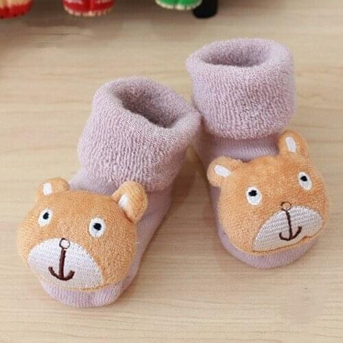 Newborn Kids Warm Thickening Socks Baby Autumn Winter Cartoon Plush Socks Infants Cotton Flooring Socks Uinsex for 0-10 M