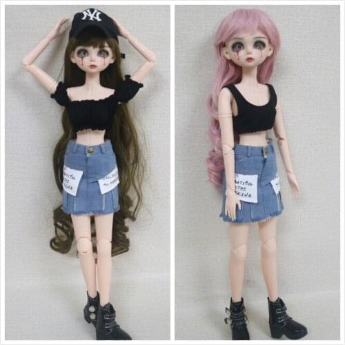BJD doll clothing tops jean skirt and boots selling suitable for 1/3 doll 56cm doll