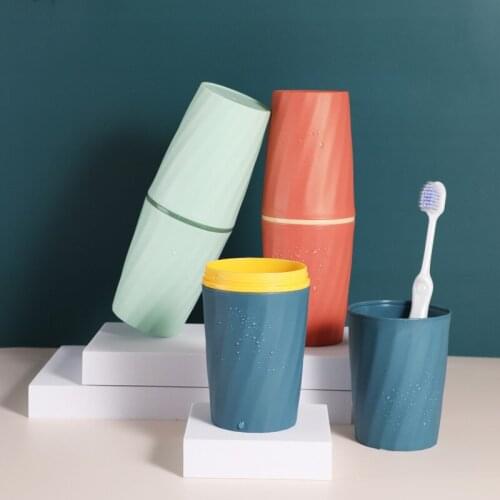 Portable Round Plastic Bathroom Travel Storgae Box for Toothbrush Toothpaste Simple Organizers With Tooth Mug Case Cup