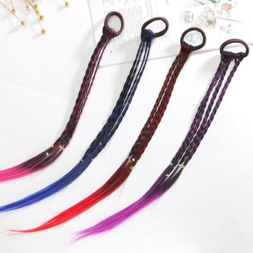 1pc Colorful Wigs Ponytail New Girls Hair Accessories Headbands Rubber Bands Beauty Hair Bands Kids Head Band Headwear