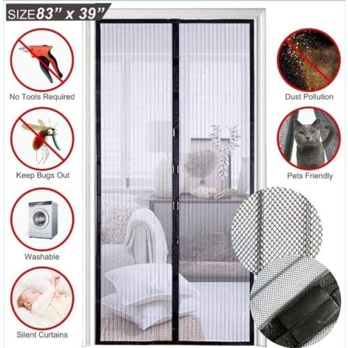 Summer Anti Mosquito Nets Curtains Doors Summer Anti Fly Bug Insect Magnetic Automatic Closing Screen Kitchen Mesh Door Curtains