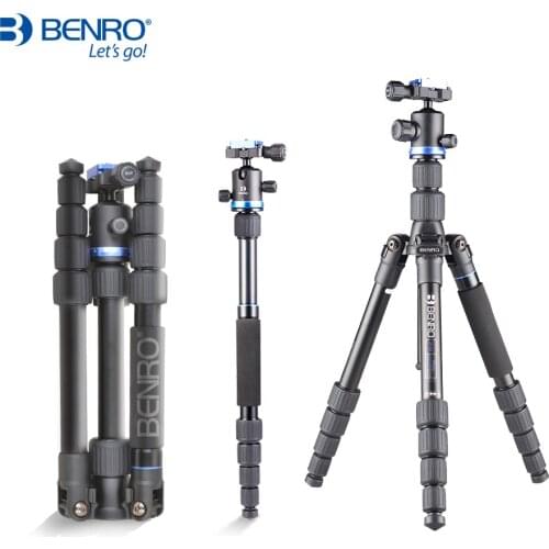 Benro IF19 Tripod Aluminium Portable Travel Reflexed Camera Stand Monopod For DSLR 5 Section Carrying Bag Max Loading 8kg