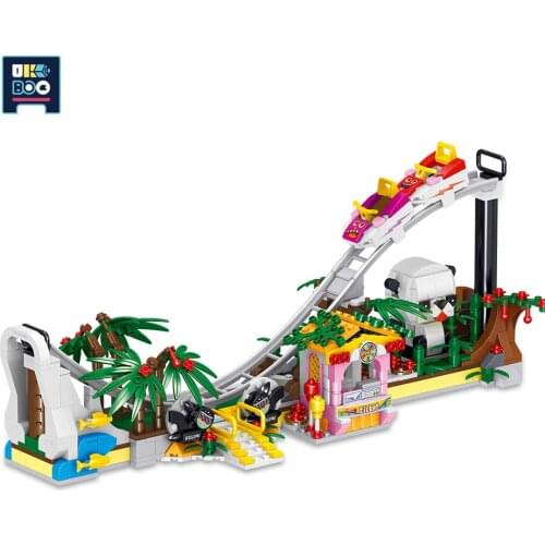 UKBOO Outdoor Playground Roller Coaster Mini City Game Model Building Blocks Micro Street View Architecture Bricks child Toys