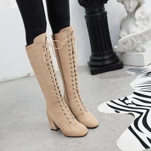 European and American Vintage Martin boots women British New Womens boots in autumn and winter 2019 lace up high boots thick he