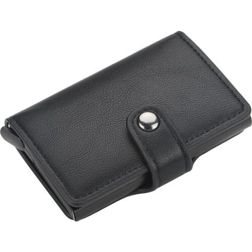 Men Cardholder Women Credit Card Case PU Business Rfid Holder Unisex Metal Stainless Steel ID Card Holder Female