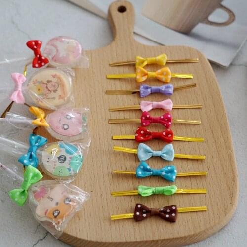 DIY Bow Tie Wrapping Golded Wire Sealing Bowknot Binding Wire Lollipop Candy Gift Packaging Bags Wedding Party Decor Fixed Ties