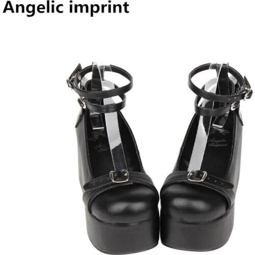 Angelic imprint Japan style mori girl lolita shoes woman cosplay shoes lady high heels Pumps women princess party shoes wings 47