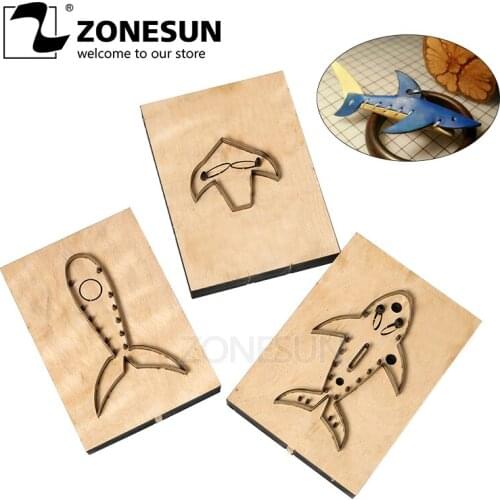 ZONESUN Shark Leather Cutting Die DIY Key Ring Cut Out Wooden Template Punching Key Chain Die Cut Cutting Mould Clicker Die