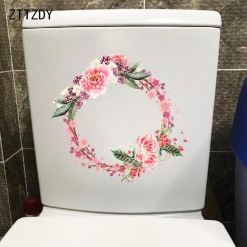 ZTTZDY 22.8*22.1CM Beautiful Garland Bedroom Wall Stickers Mural Toilet Decal Home Decoration T2-0443