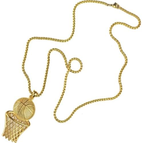 1PC Necklace Stylish Fashion Hip Hop Theme Necklace Basketball Hoop Pendant Necklace Delicate Necklace Creative Pendant Necklace
