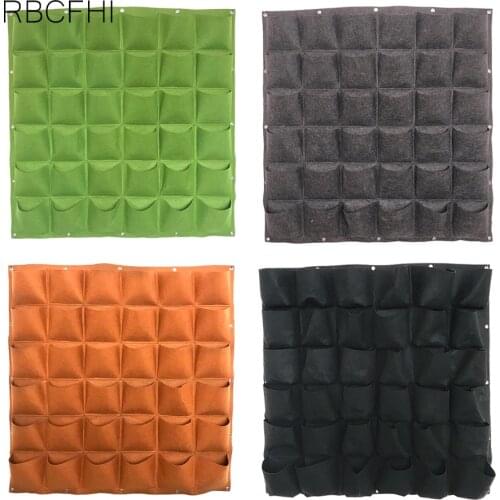 1x1m 36-Pockets 5 Colors Wall Flower Grow Bags Pocket Vertical Garden Planting Hanging Home Plant Tools Fabric Vegetable Planter