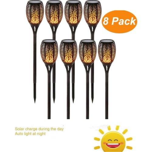 2-8 pcs Solar Light Control Solar Flame Light Dance Flame Outdoor Waterproof Garden Torch Lamp for Courtyard Garden Balcony