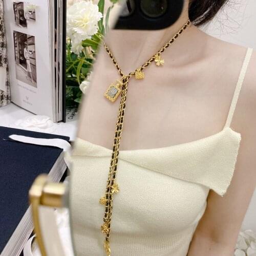 2020 Brand Fashion Jewelry Women Vintage Pearls Chain Perfume Bottle Pendants Pearls Chain Necklace Party Fine Fashion Jewelry