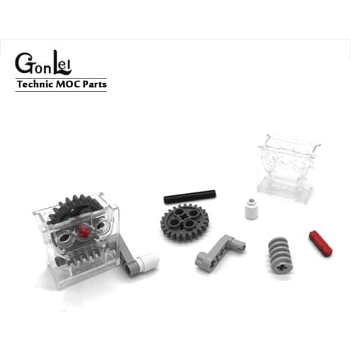 5Sets High-Tech Gearbox Parts Worm Gears Set MOC Building Block Brick Parts Simple machinery Kit DIY Toys fit for 45300 Wedo 2.0