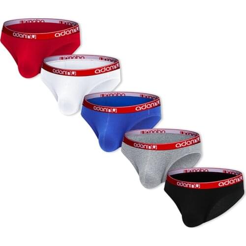 5PCS Lot Mens Underwear Briefs Thin Mens Underpants U Convex Design Men Low Waist Briefs Cotton Tight Sexy Bikini Briefs