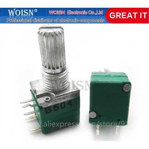 5pcs RV097NS 500K single linked potentiometer B500K with a switch audio 5pin shaft 15mm amplifier sealing potentiometer