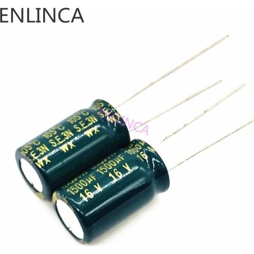 30pcs/lot H204 1500uf16V aluminum electrolytic capacitor size 10*16mm 16V 1500uf 20