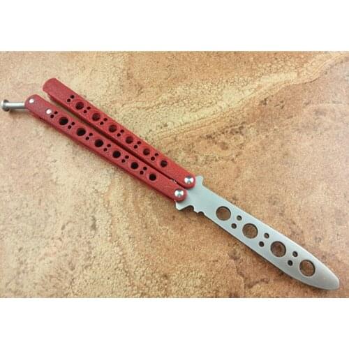 Butterfly in knife Trainer knife BM Wrinkle red paint Channel steel blade handle Jilt Knife Camping Pocket survival EDC knife