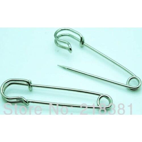 50pcs Free Shipping Silver Tone Strong Kilt Safety Pin Brooch/garment accessories 50mm 65mm 75mm