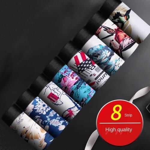 DTSTARZG 4/6/7/8pcs Men Brand Underwear Cartoon Underpants Boxers Fashion Printed Comfortable Interior Panties Shorts Boxers