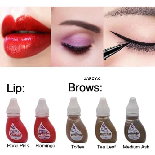 Hot Sale 3ml Microblading Liquid Pigment for Semi Permanent Makeup Pigment Tattoo Ink Natural plant Eyebrow Eyeliner Lip Pigment