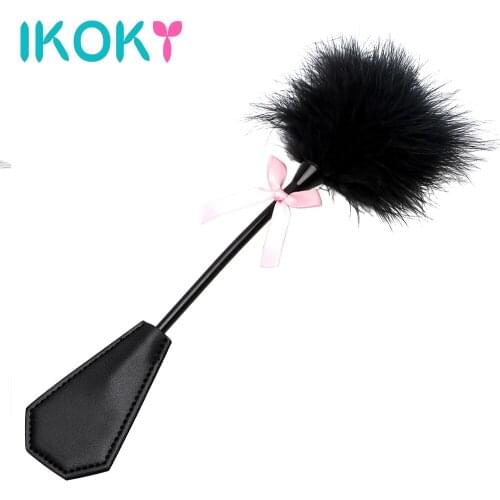 IKOKY Sex Whips Slave Flogger Leather Spanking Paddle Horse Whip Fetish Sex Toys for Couple Adult Game Clit Stimulation SM