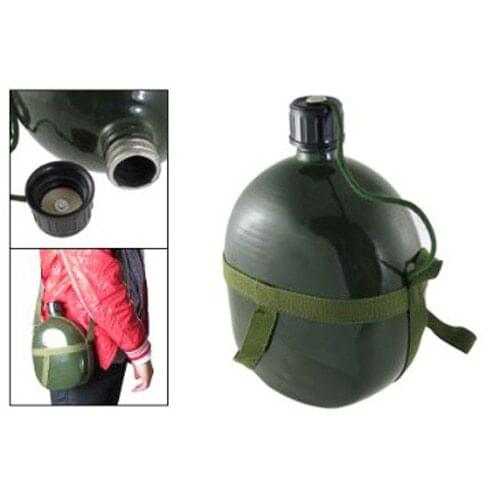 JHO-Hiking 2.5L Capacity Military Canteen Kettle w Shoulder Strap