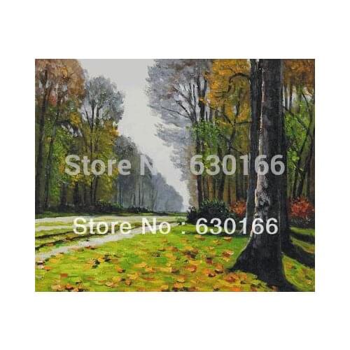 The Road to Bas-Breau Fontainebleau by Claude Monet Painting, Hand Painted Oil Paintings, Canvas Art , Modern Home Decoration