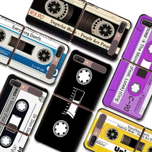 Classical Old Cassette Tape PC Phone Case for Samsung Z Flip 3 Hard Plastic Smart Casing Fundas for Galaxy Z Flip 5G Cover Coque