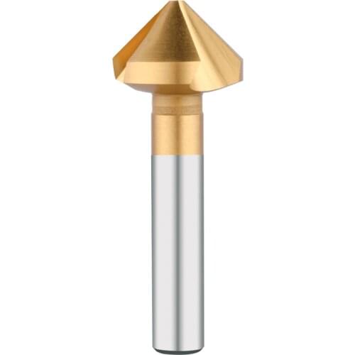 90 degrees 3-blade cobalt-containing rose reamer chamfer drill reamer taper titanium-plated straight single blade Deburring