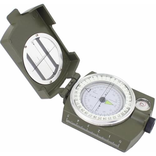 Metal Folding Compass with Luminous Carabiner, Outdoor Multifunctional Car Compass Camping Portable Accessories Hiking Gear