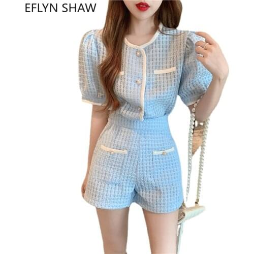 Sweet Girls 2 Piece Set Summer Casual Tracksuit Vintage Short-sleeved Top + Wide Leg Shorts Two Piece Suits Classic Plaid Outfit