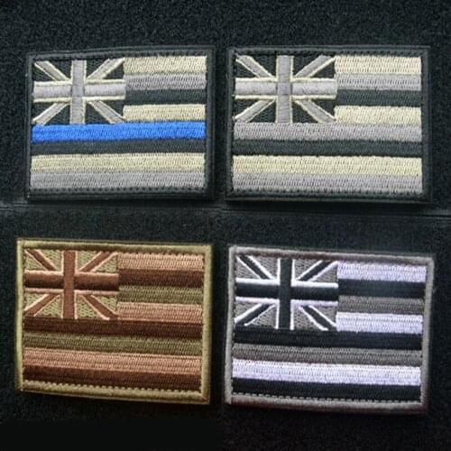 Embroidered American Flag State of Hawaii Patch 3D Tactical Patches Fabric US Army Badge Cloth Combat Armband Military Badges