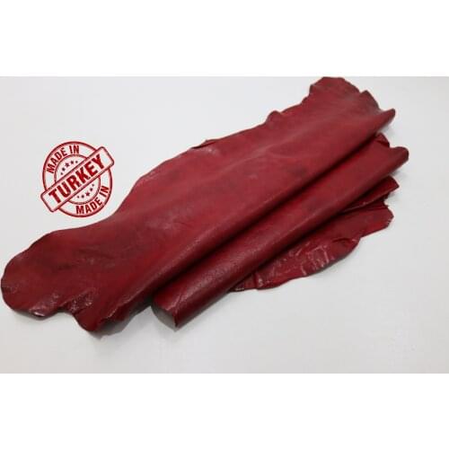 Real Sheep Skin Red 1.1 Mm Tanned Leather Ready Made Pieces Craft Products Wallet Bag Clothes Shoe Design Making
